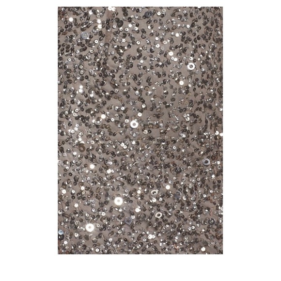 NWT Adrianna Papell V-Neck Sequin A-Line Gown in Lead [SZ‎ 12 ] - Picture 5 of 9